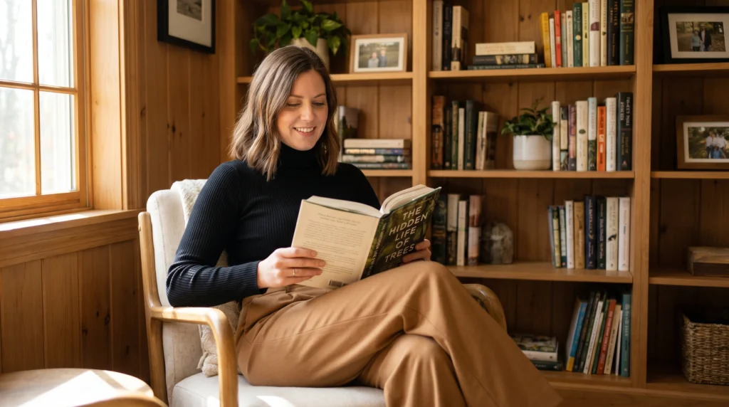 17. Turtleneck and Wide-Leg Trousers