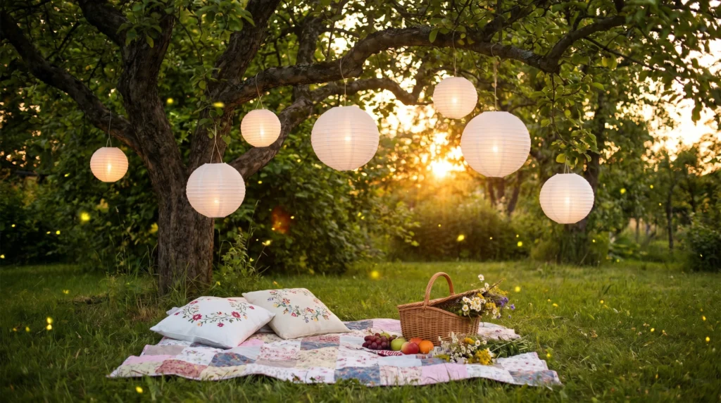 17. Hanging Lanterns for Tree-Side Picnics