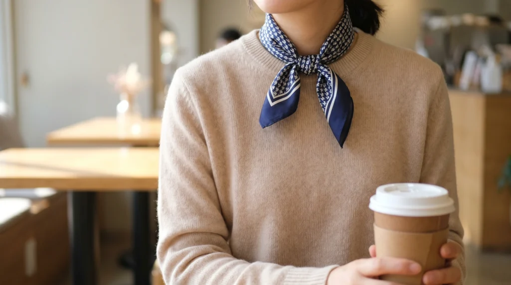 18. The Cashmere Sweater and Silk Scarf