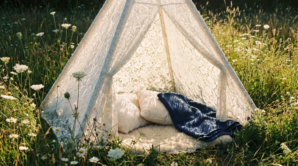 19. Using a Lace Teepee for Shade and Privacy