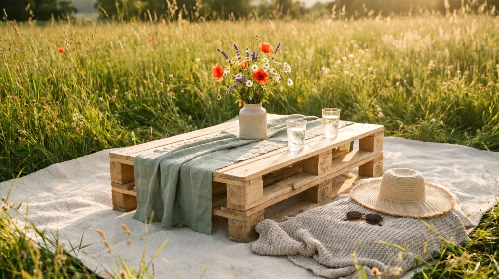 The Low-Profile Wooden Pallet Table