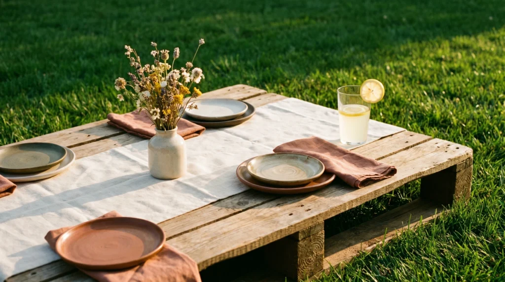 The Low-Profile Wooden Pallet Table