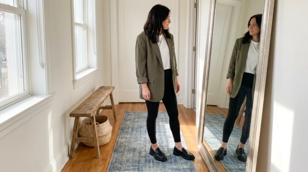 2. Oversized Blazer and Leggings