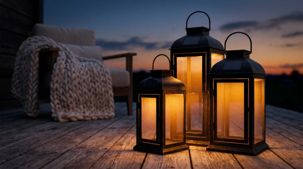 3. Layer Your Lighting with Solar Lanterns