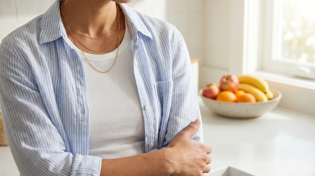 3. The Classic Button-Down over a White Tank