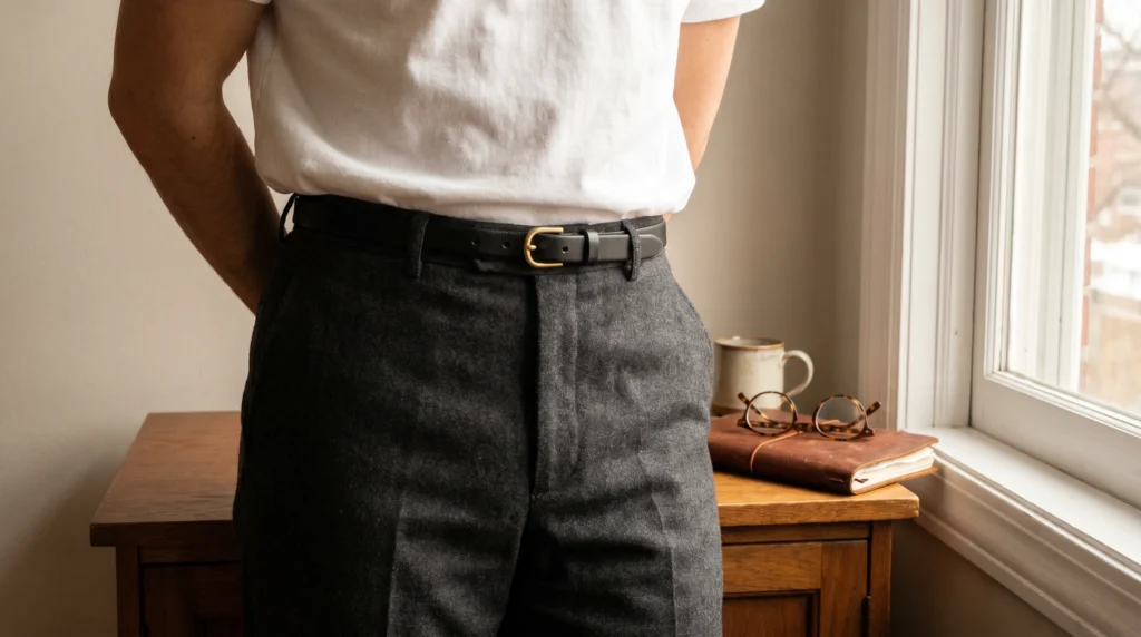 4. High-Waisted Trousers and a Simple White Tee