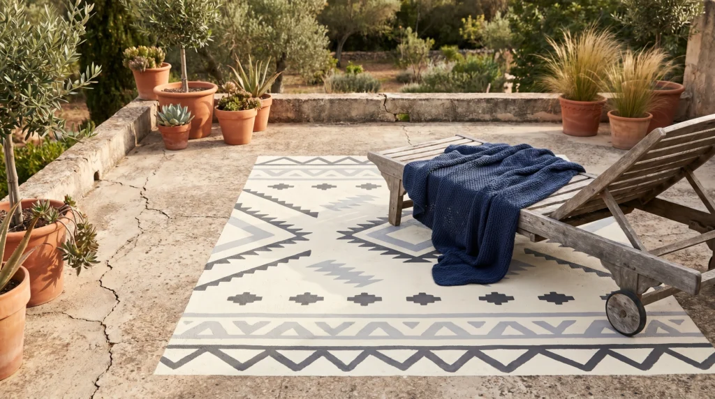 4. DIY Outdoor Rug with Floor Paint