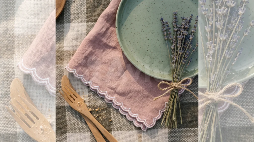 5. Scalloped Edge Linen Napkins