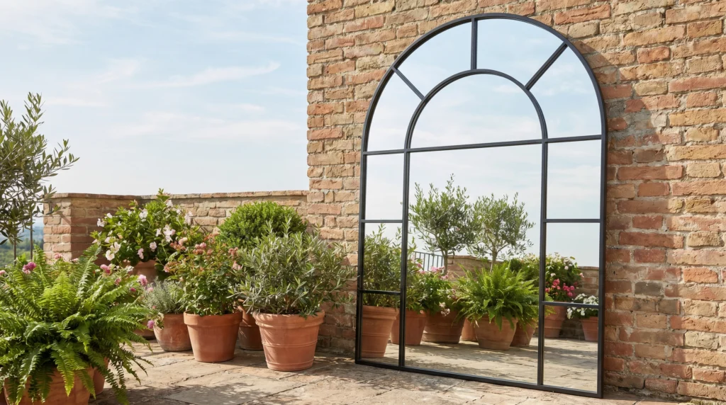 5. Outdoor Floor Mirrors to Double the Space