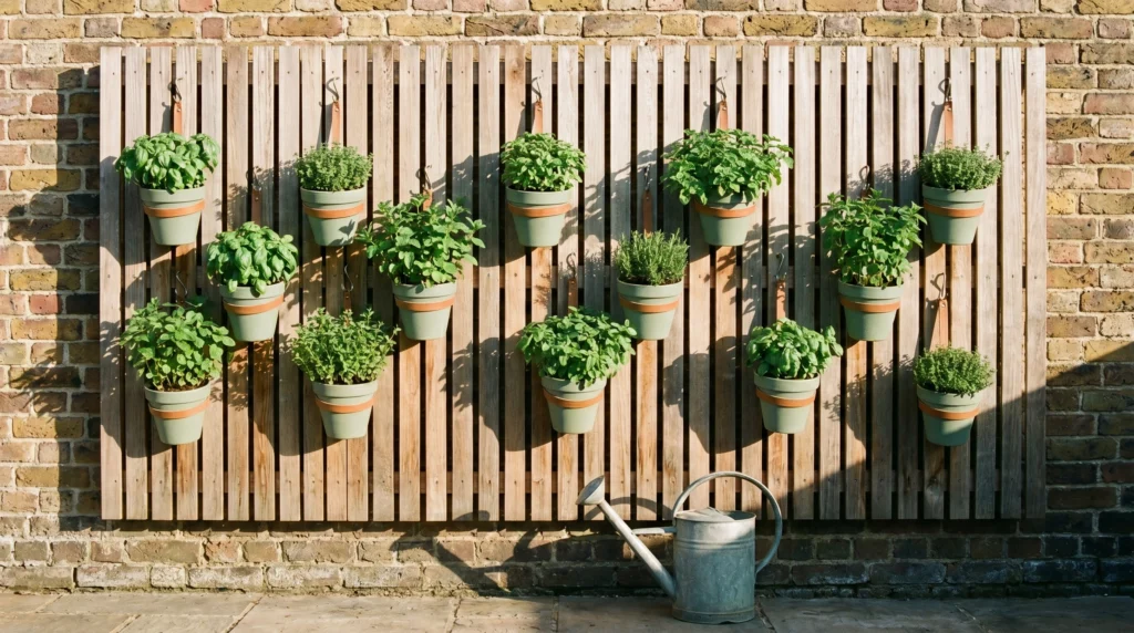 5. Vertical Gardening with Wall-Mounted Slats
