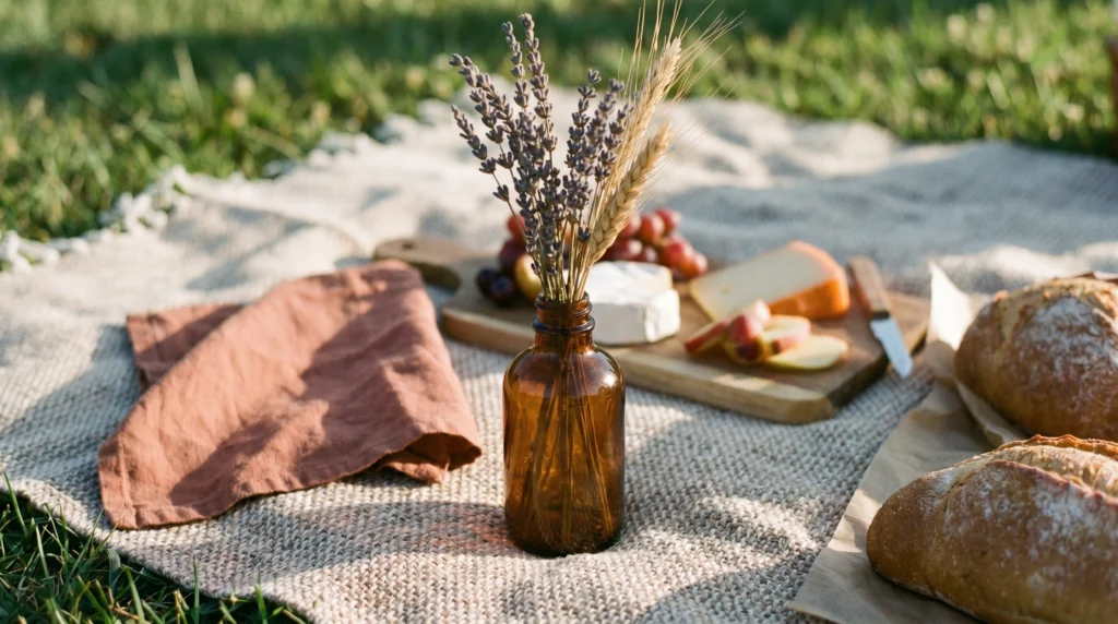 Dried Flower Arrangements in Amber Jars