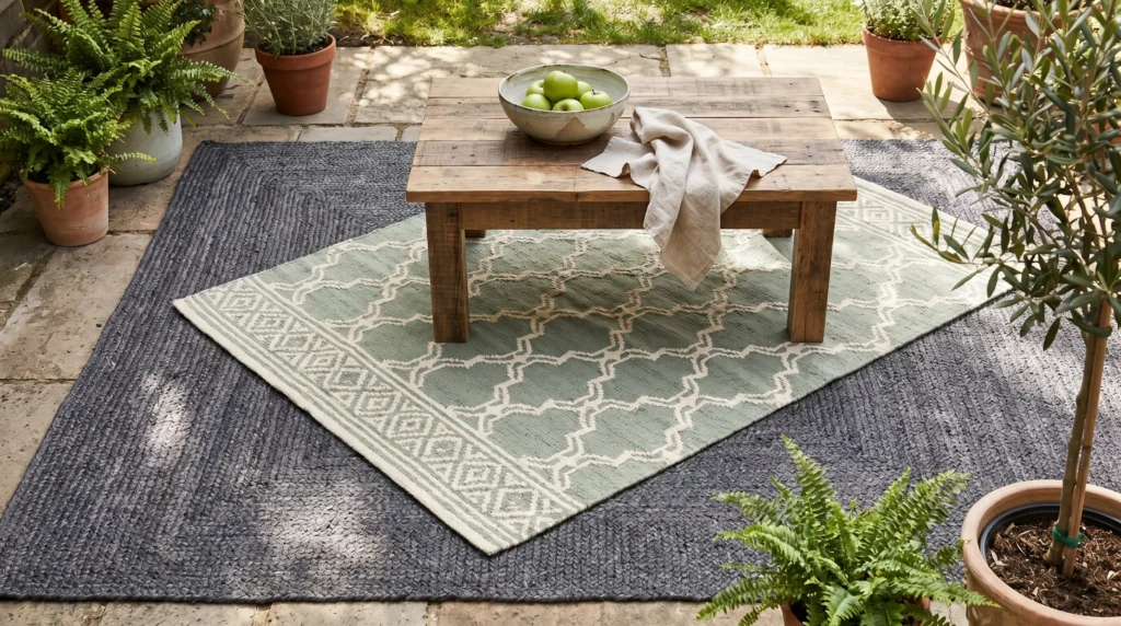 7. Layered Outdoor Rugs for Texture
