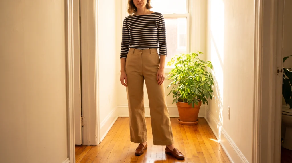 7. Breton Stripes and Relaxed Trousers
