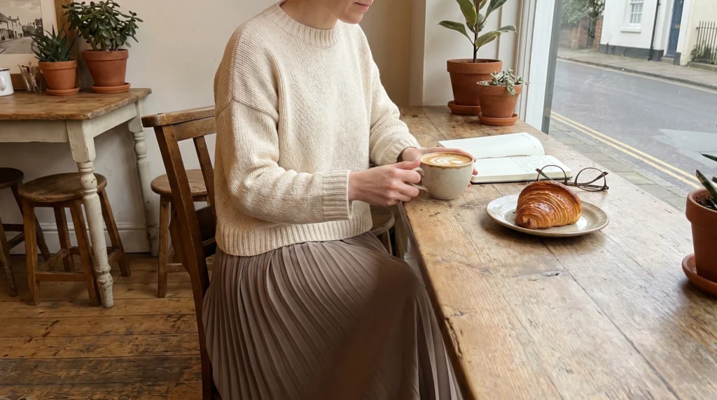 7. The Midi Skirt and a Boxy Lightweight Sweater
