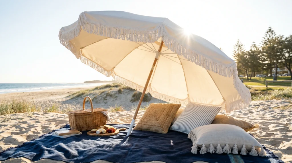 8. Canvas Sun Umbrellas for Style and Shade