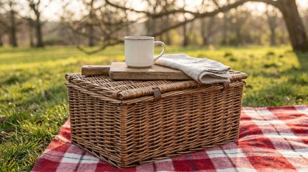 8. Woven Basket as a Side Table