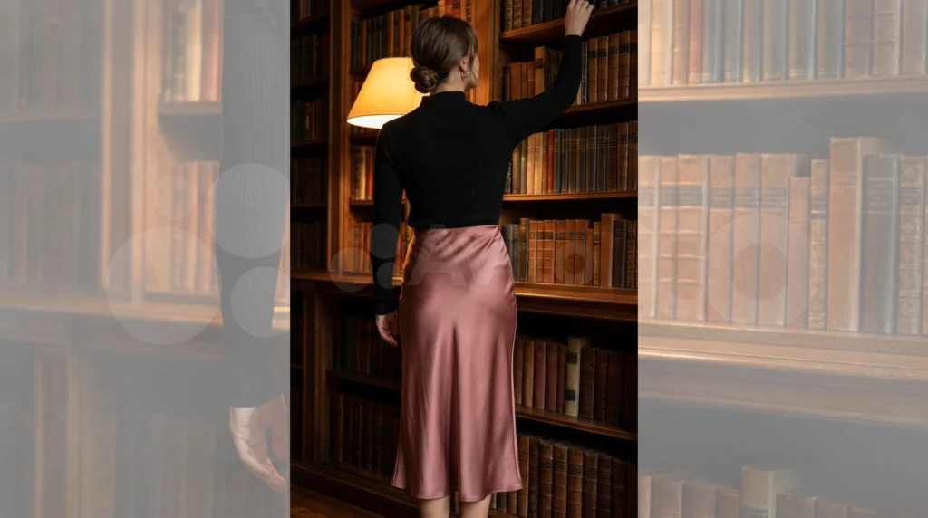 8. The Mock-Neck Top and Midi Skirt