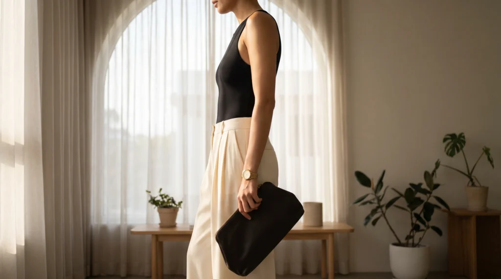 9. Wide-Leg Trousers and a Slim Bodysuit