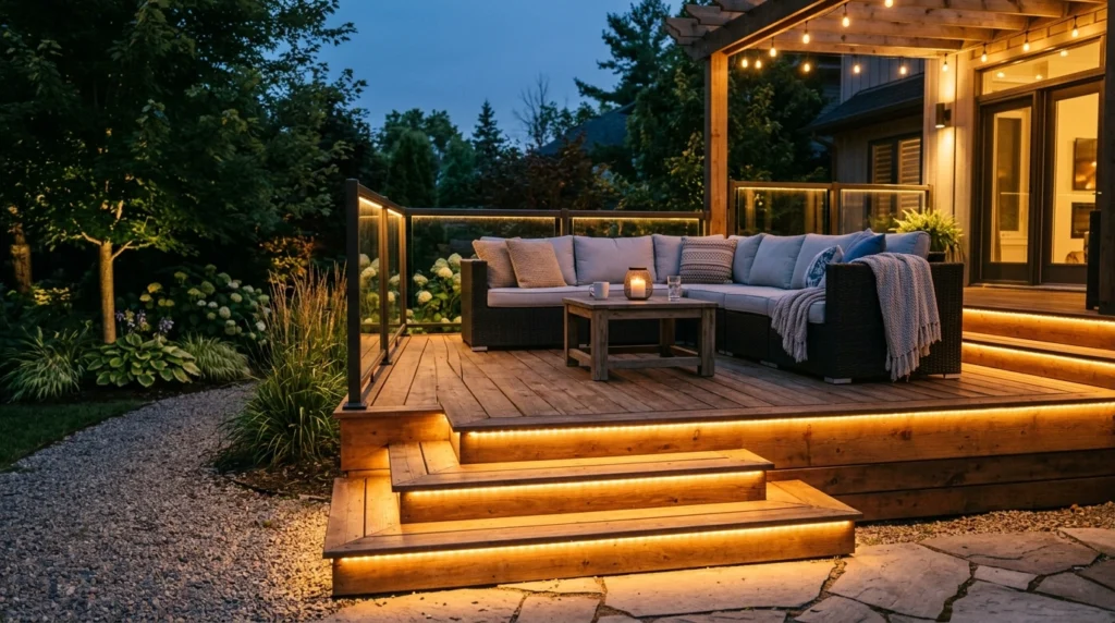 LED Strip Lighting Under Decking
