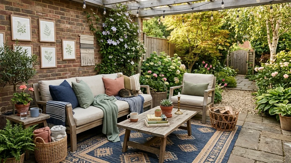 Outdoor Rug That Defines the Garden Lounge