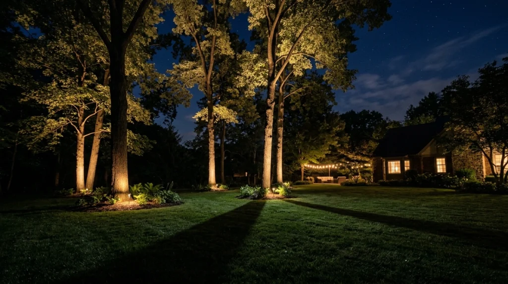 Uplighting Trees for Dramatic Effect