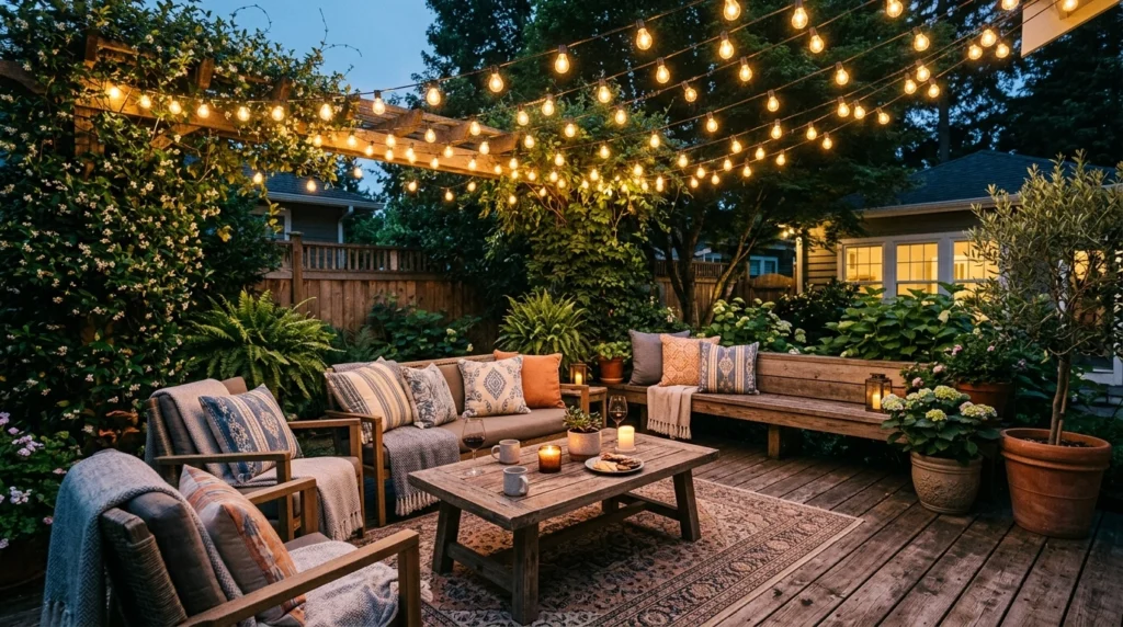 String Light Canopy for Magic Evenings