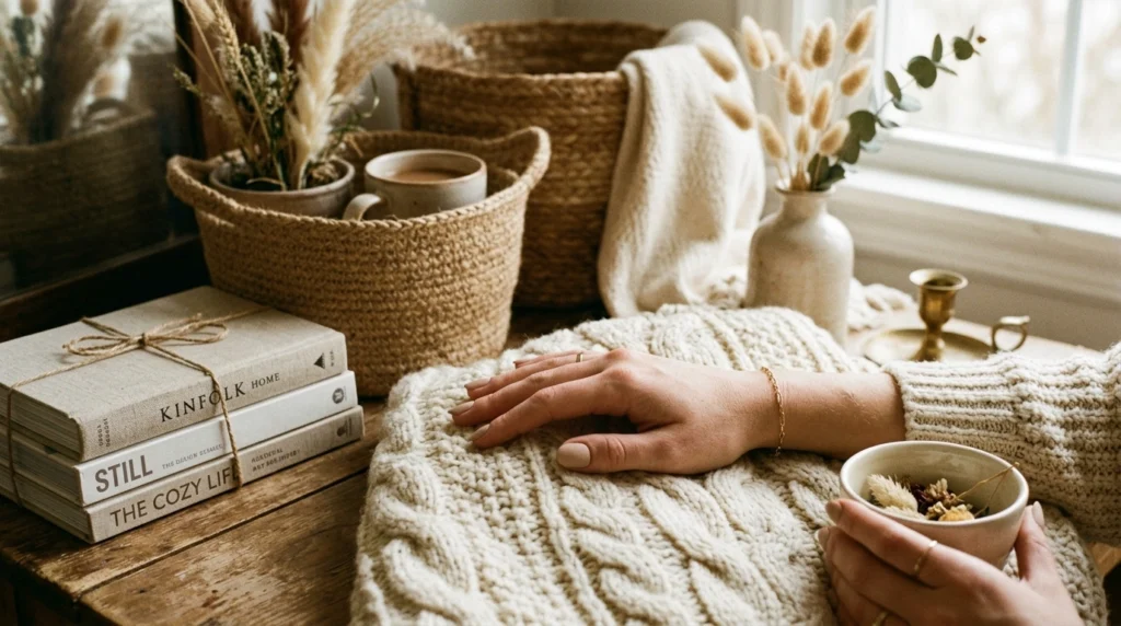 Matte Beige Nails with Cozy Texture