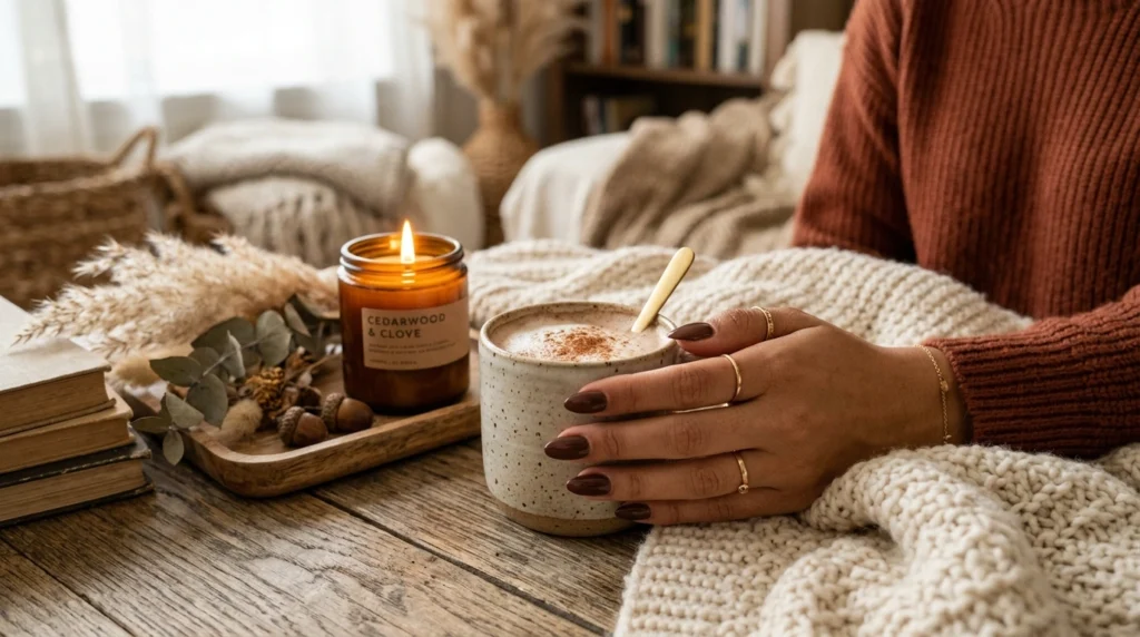 Elegant Chocolate Brown Nails with Glossy Shine