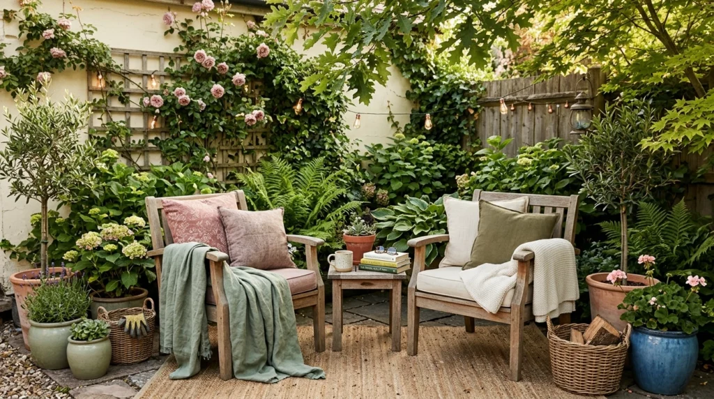 Cozy Seating Corner for a Relaxing Backyard Garden