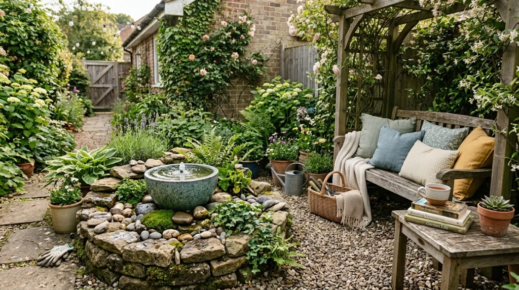 DIY Outdoor Garden Ideas on a Budget with a Small Water Feature