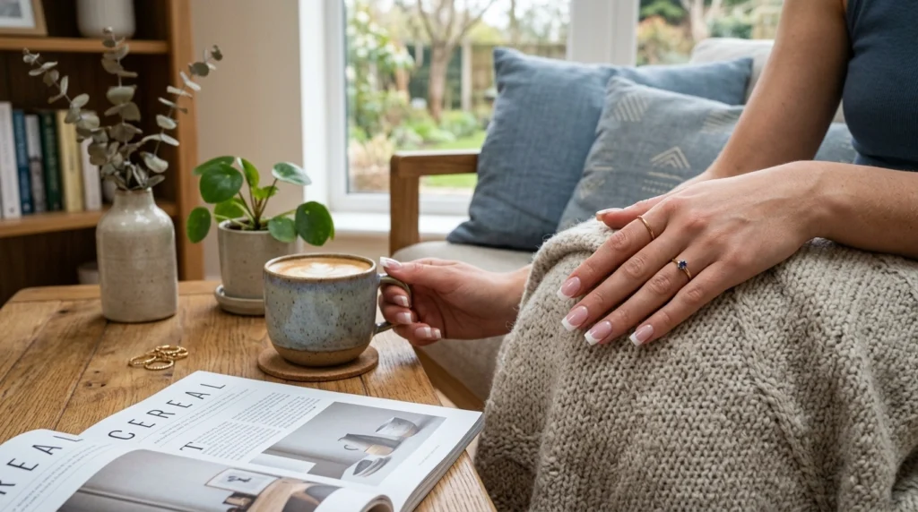 Square French Tip Nails with a Classic Feel