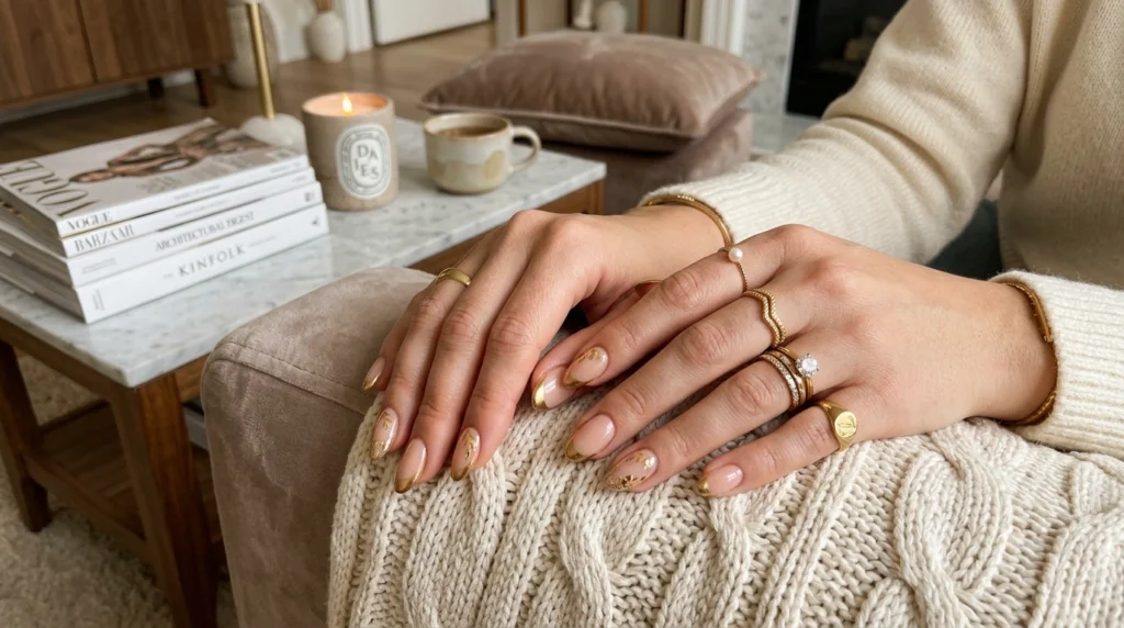 Gold French Tip Nails That Feel Expensive