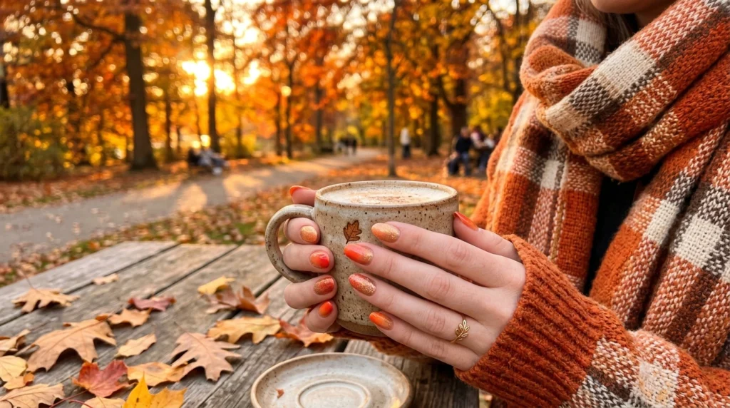 Autumn Sunset Gradient Nails