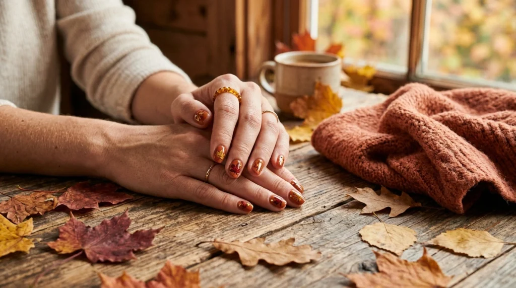 Maple Leaf Accent Nails