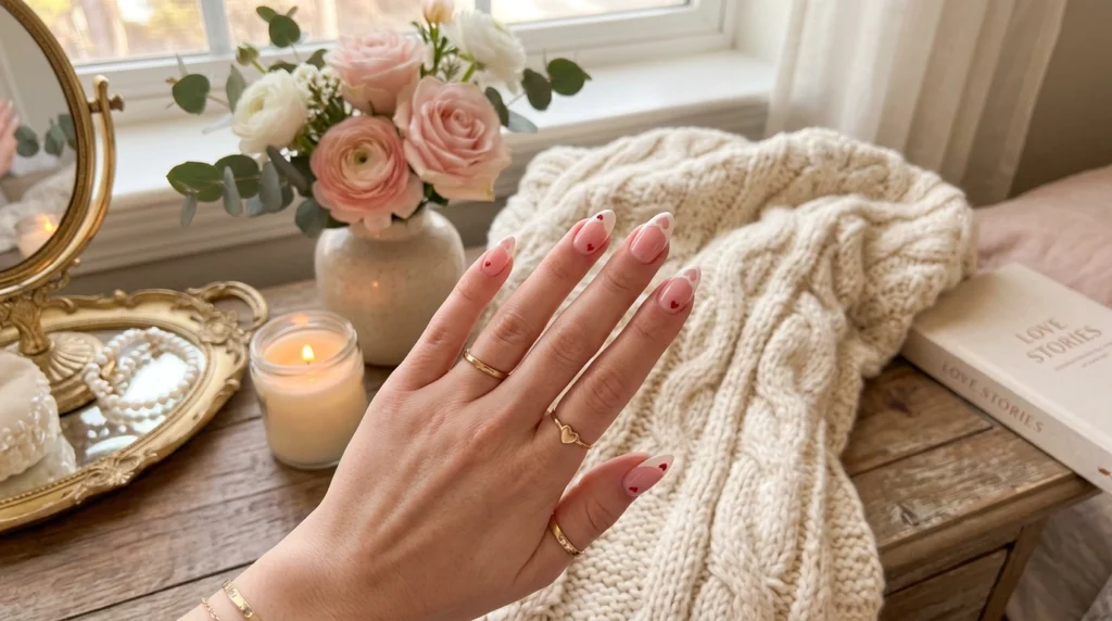 Heart French Tip Nails That Feel Romantic