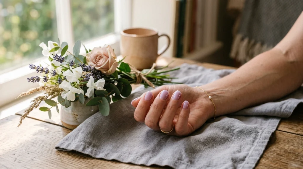 Sheer Lavender Nails for Soft Color Lovers