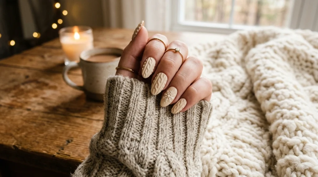 Cozy Knit Texture Nails