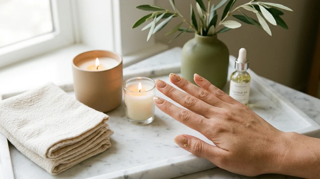 Gold Foil Details That Instantly Elevate Neutral Nails