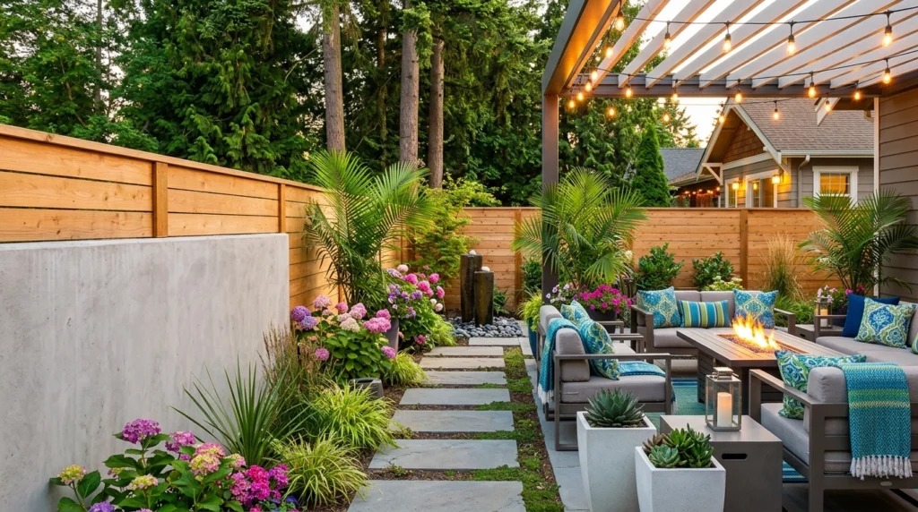 Cozy Outdoor Seating with Layered Cushions