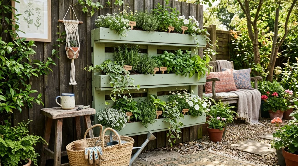 DIY Pallet Planter Wall for Vertical Greenery
