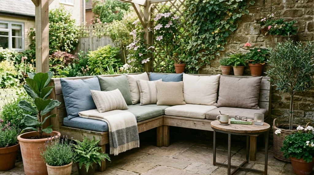 Corner Bench for Space-Saving Seating