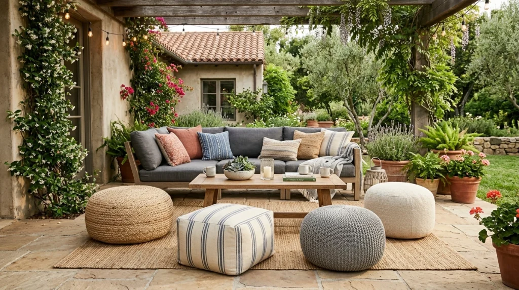 Outdoor Poufs for Flexible Seating