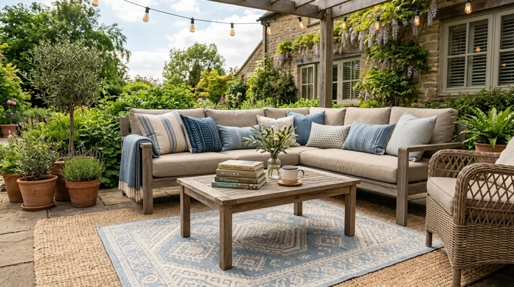 Layered Outdoor Rugs for Depth