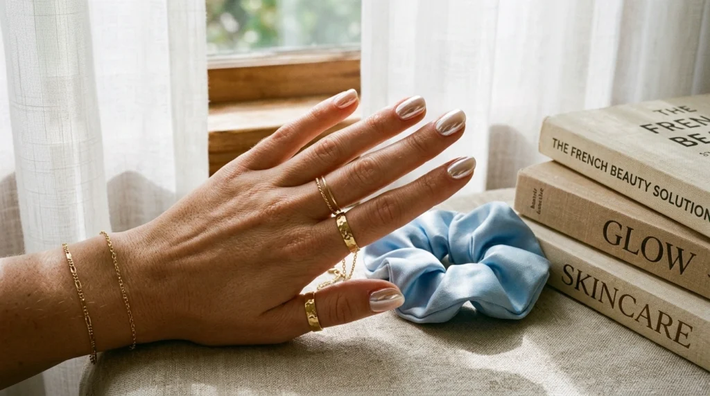 Pearl Chrome Nails That Catch the Light