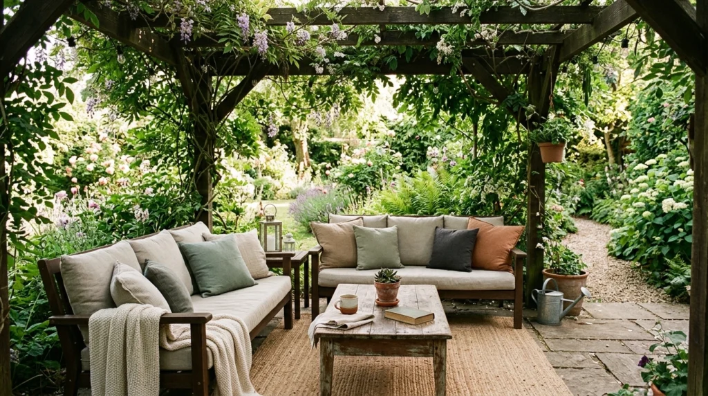 Pergola with Climbing Plants