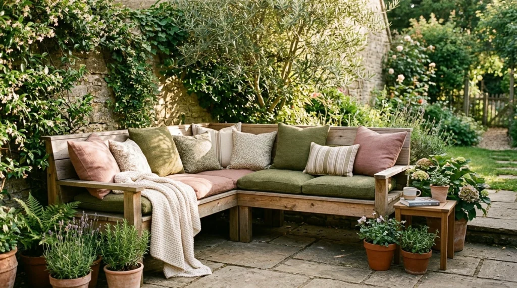 Built-In Bench with Cushions for Relaxed Seating