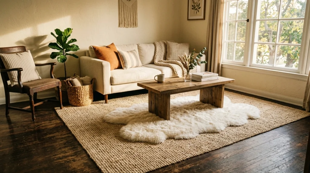 10. Woven Jute or Light Flatweave Rugs