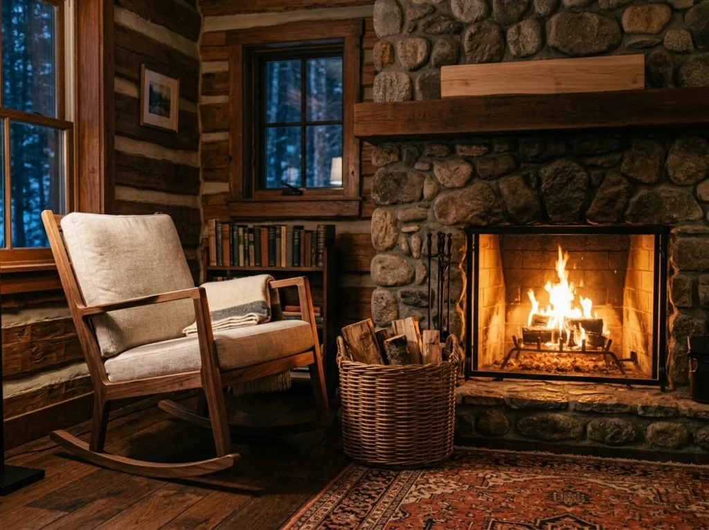10. The Fireplace-Adjacent Hearthside Rocking Chair