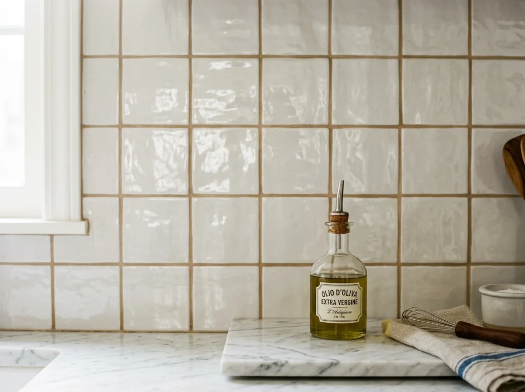 10. Classic Square Tiles with Contrast Grout