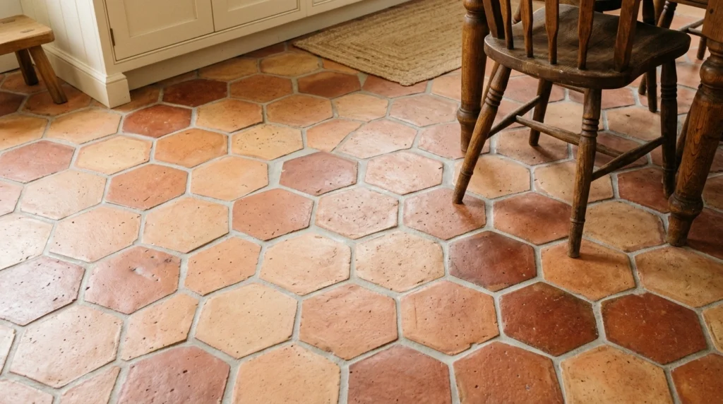 Vintage-Inspired Terracotta Floor Tiles